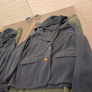 Hooded corduroy blazer